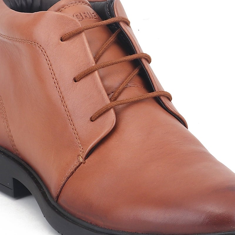 Red Chief Comfortable Genuine Leather Laceup Boot For Men | Rc4024 Tan - Image 4